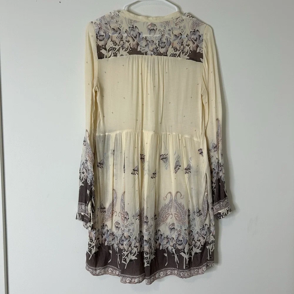 Free People Sierra Valley Printed Voile Mini Dress Women's Small Bohemian